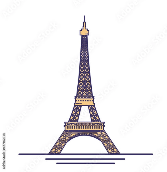 Fototapeta eiffel tower, Paris, vector illustration, icon