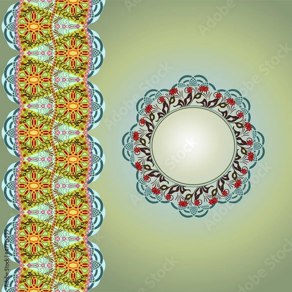 Obraz Ornamental round pattern. Vector abstract background.