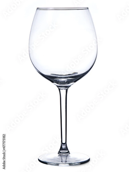Fototapeta Empty wine glass. isolated on a white background. Empty glass of wine with clean background.