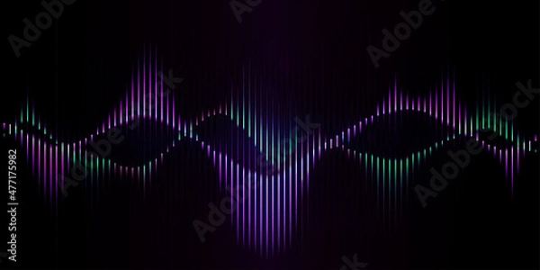 Obraz sound waves equalizer music vibration frequency beat spectrum background wallpaper