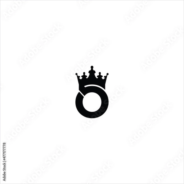Obraz letter o logo vector crown template