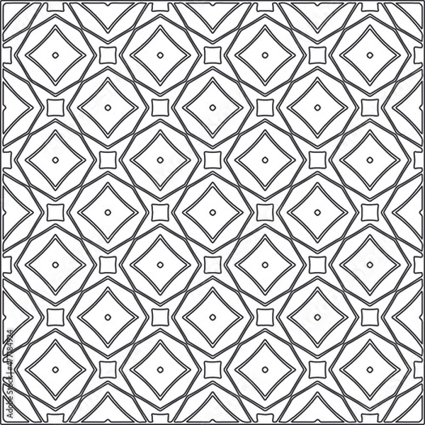Fototapeta Vector pattern with symmetrical elements . Repeating geometric tiles from striped elements.Monochrome stylish texture.Black and 
white pattern for wallpapers and backgrounds.
