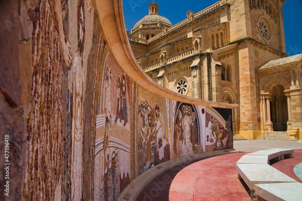 Fototapeta Xaghra on Gozo, Malta, in august 2021