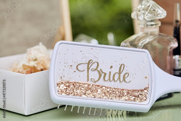 Obraz wedding rings on a table