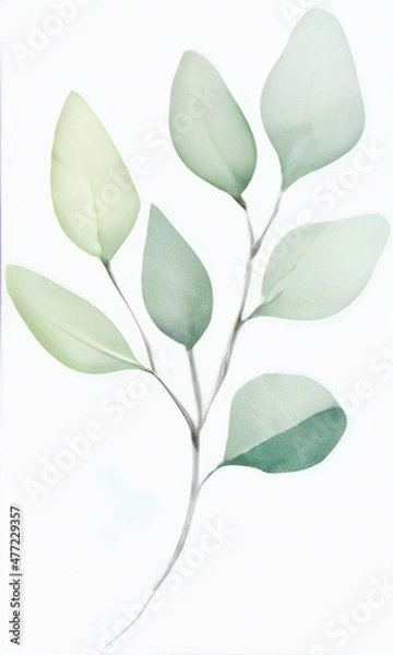 Obraz watercolor floral illustration green branches plan leaf wedding wallpapers stationary greetings eucalyptus olive green leaves