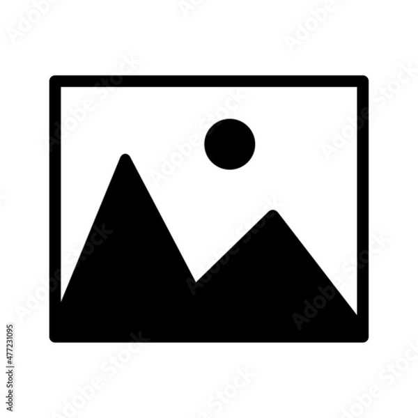 Fototapeta Picture icon. Nature concept. Outline element. Computer sign. Line art. Simple design. Vector illustration. Stock image. 