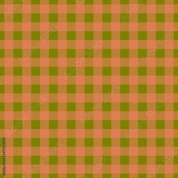 Obraz Plaid pattern. Olive on Salmon color. Tablecloth pattern. Texture. Seamless classic pattern background.