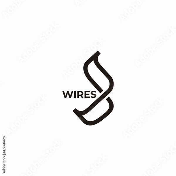 Fototapeta letter b abstract infinity wires line logo vector