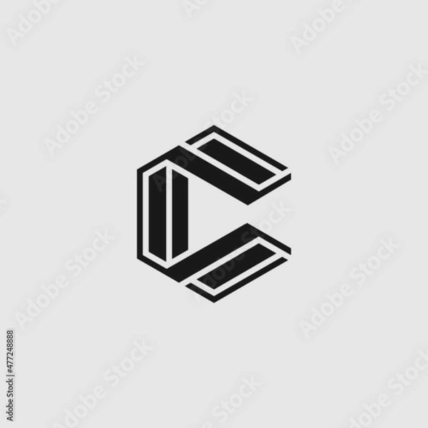 Fototapeta Letter logo design. Linear creative minimal monochrome monogram symbol. Universal elegant vector sign design. Premium business logotype. Graphic alphabet symbol for corporate business identity