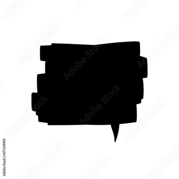 Fototapeta Speech bubble square shape. Comics design element. Dialog, communication, message. Editable color. Isolated on white background.