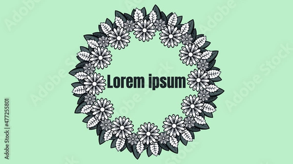 Obraz background floral ornament with text