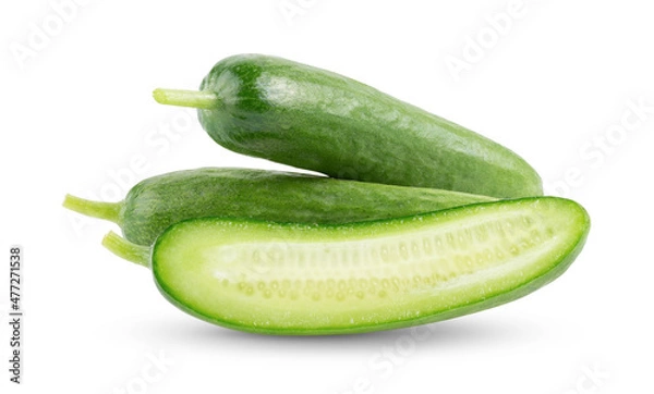 Obraz cucumber sliced isolated on white