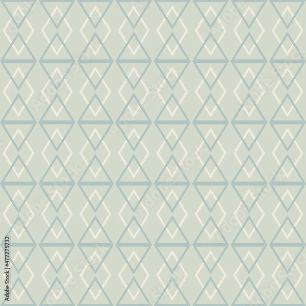Fototapeta Abstract seamless pattern with geometric elements on gray background. Fabric texture swatch, seamless wallpaper. Vector illustration