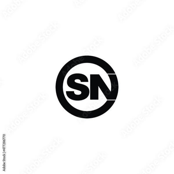 Obraz Letter SN circle logo design vector