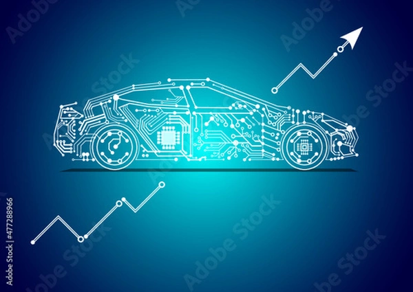 Fototapeta Illustration Verkaufszahlen E-auto, Umsatz Tabelle icon
chart