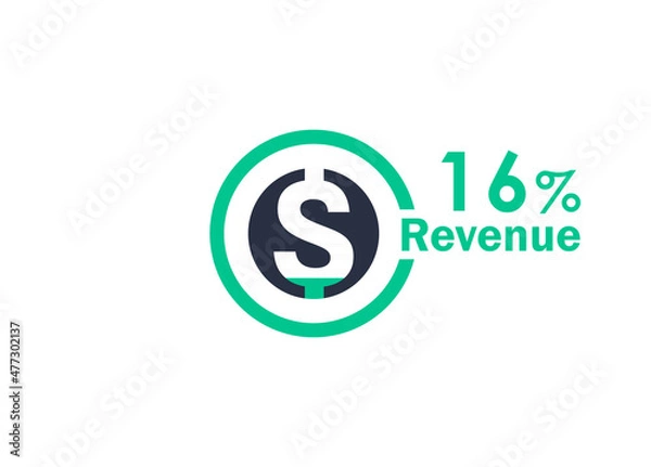 Fototapeta 16% revenue design vector image