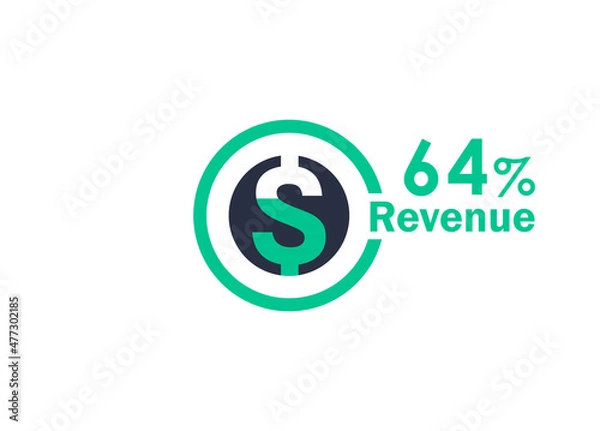 Obraz 64% revenue design vector image
