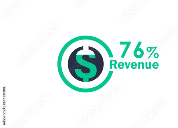 Obraz 76% revenue design vector image