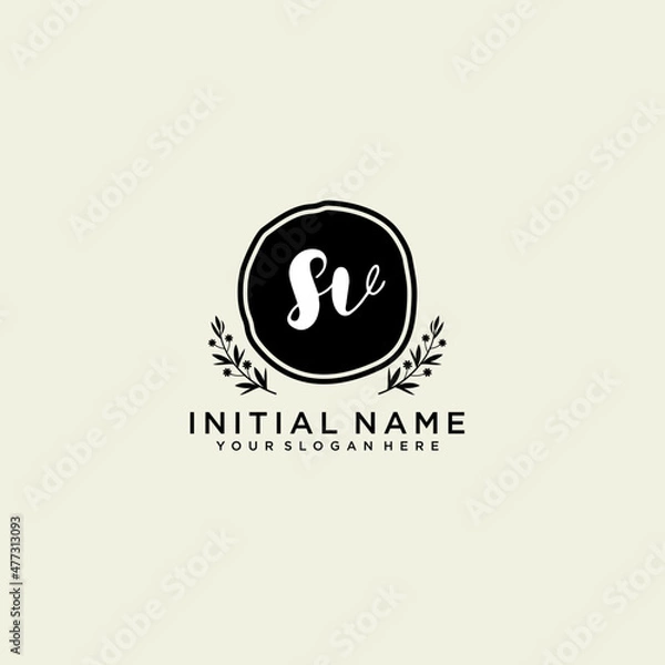 Fototapeta SV monogram logo template vector	