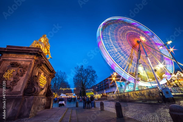 Fototapeta Drezno Nocą