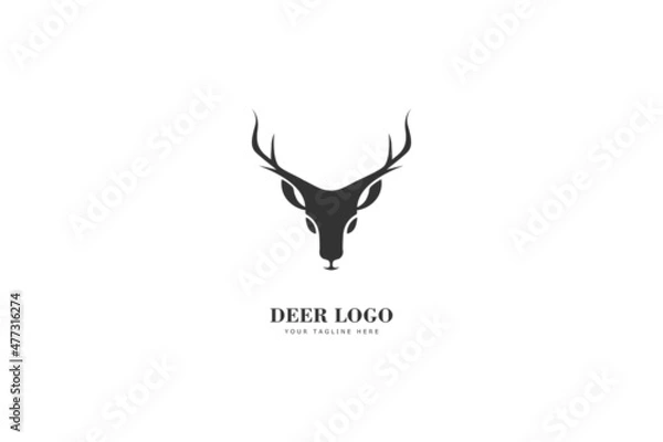 Obraz Deer Head Silhouette Logo Design