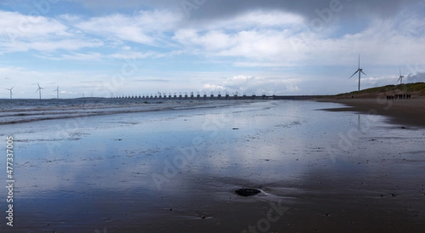 Obraz reflections at the sea bridge
