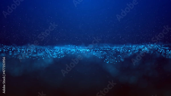 Fototapeta Abstract background with particles waves