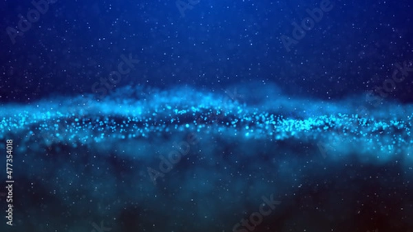 Fototapeta Abstract background with particles waves