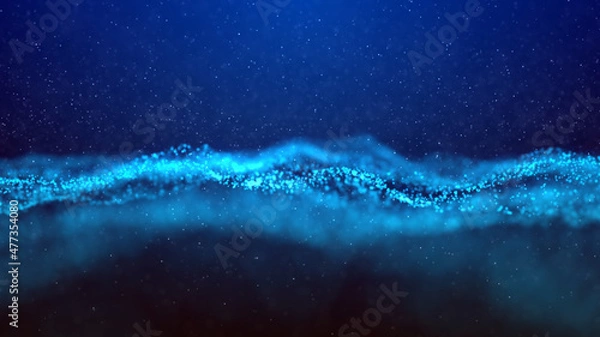 Obraz Abstract background with particles waves