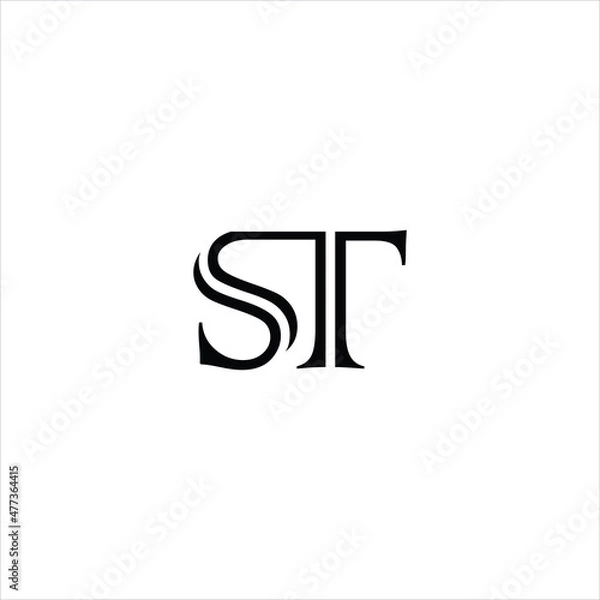 Fototapeta letter s t logo vector creative template