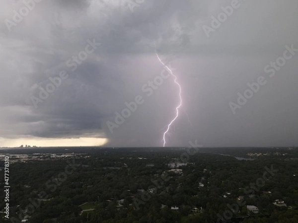 Fototapeta lightning in the storm