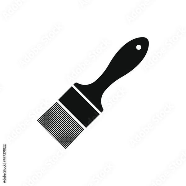 Fototapeta Brush. Paintbrush icon flat style isolated on white background. Vector