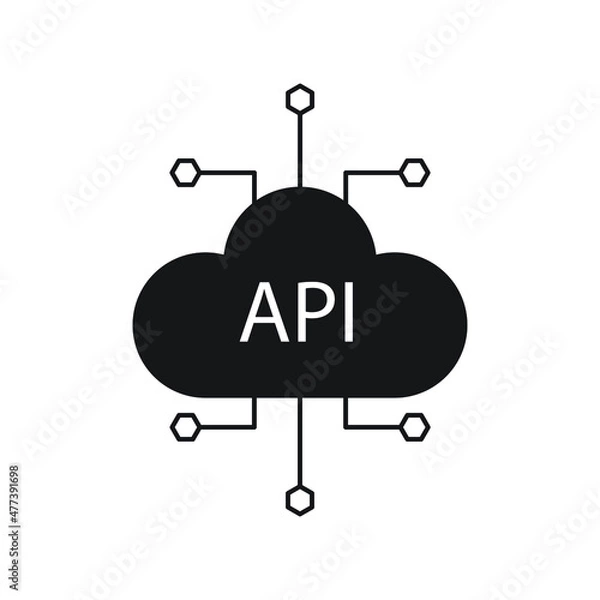 Obraz API cloud integration icon design isolated on white background