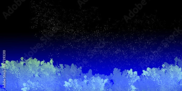 Fototapeta Shadow of the forest and the gradation sky. Fantasy background concept.