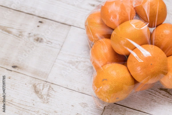 Obraz ビニール袋に入ったミカン