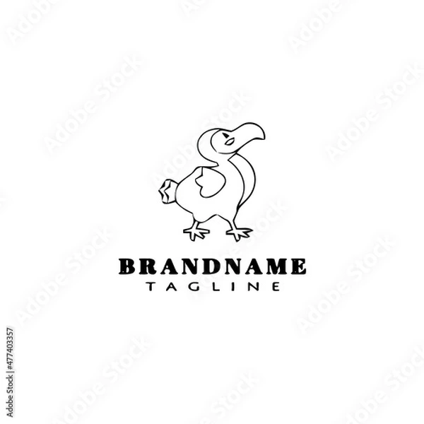 Obraz dodo bird cartoon logo template icon design black isolated vector illustration