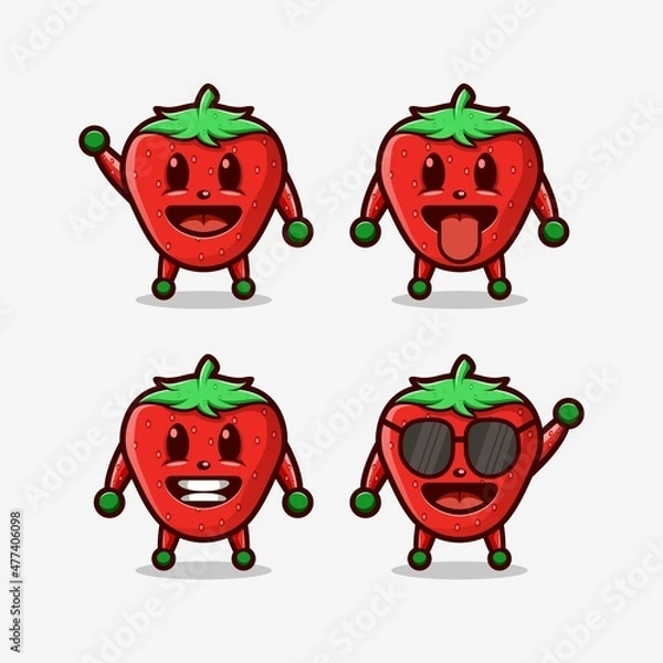 Obraz strawberries art logo design