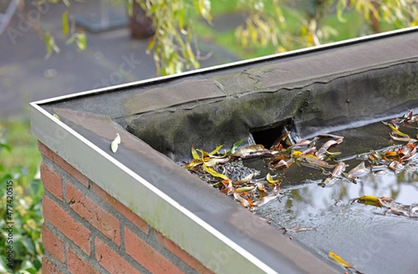 Obraz Water drainage on a flat roof