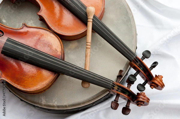 Obraz Irish folk / 2 Geigen mit Bodhran