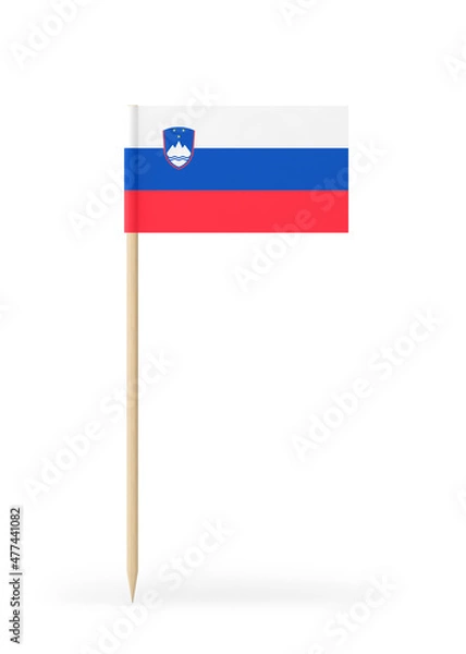 Fototapeta Small Flag of Slovenia on a Toothpick
