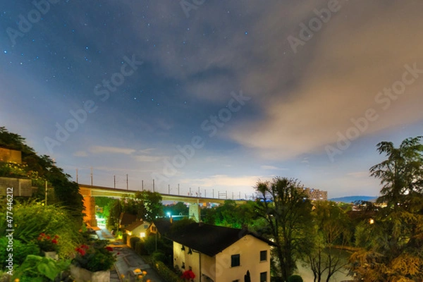 Fototapeta Nachthimmel mit Wolken