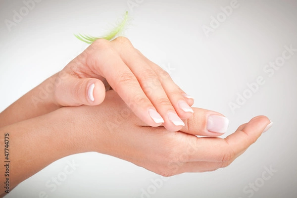 Fototapeta Woman's french manicure