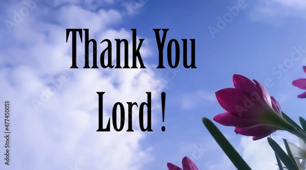 Obraz Thank you lord positive bible word with sky background