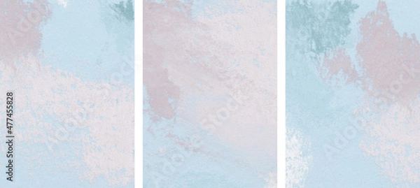 Fototapeta Abstract images. Three pastel backgrounds. Versatile artistic backdrop for creative design projects: posters, cards, banners, invitations, magazines, books, prints, wallpapers. Soft colours.