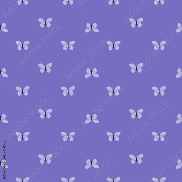 Fototapeta L12122021-03Butterfly pattern seamless in freehand style. Cute insect which fly in a meadow on colorful background. Vector illustration for textile.
