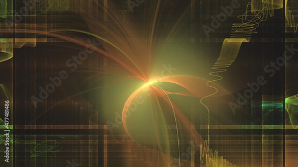 Obraz 3D Fractal render, colorful, background