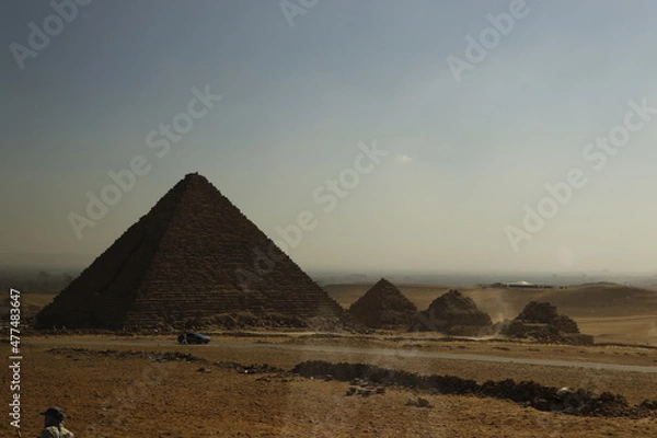 Obraz pyramids in el cairo egypt