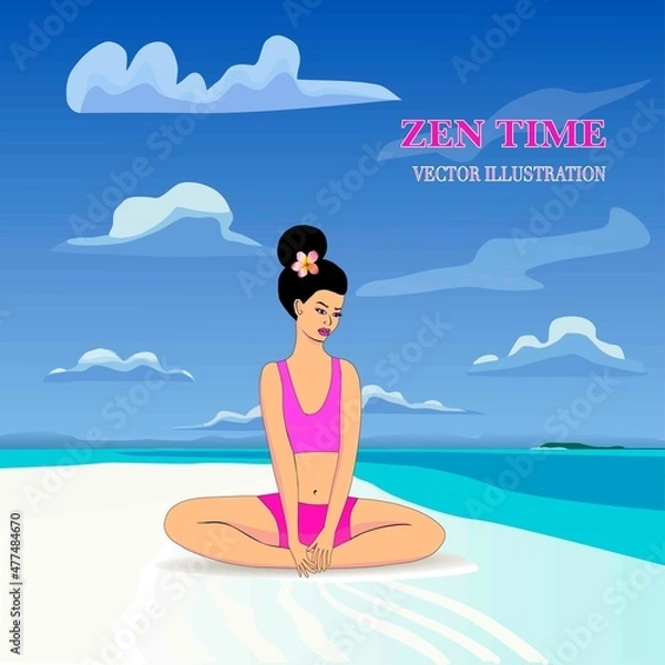 Fototapeta  women is resting on a sunny beach