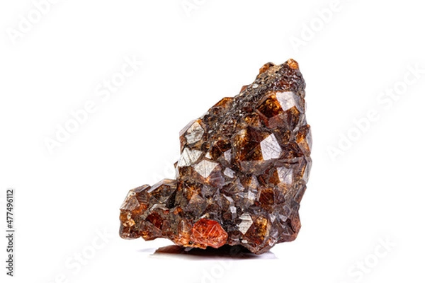 Fototapeta macro mineral garnet stone on a white background