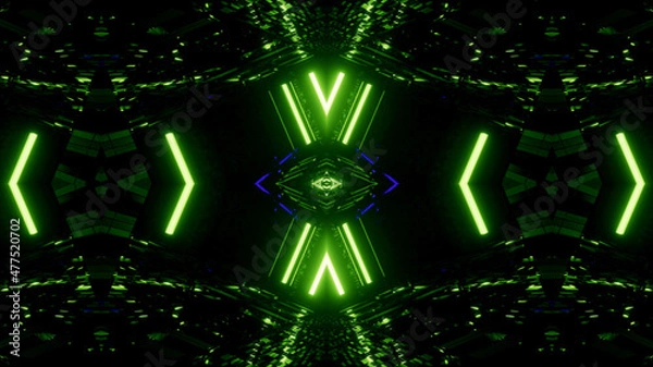 Obraz Neon Disco Lights And Futuristic Hi-Tech Sci Fi Illustration Background Wallpaper Texture for Banners, Web Templates, Titles, Texts, Flyers, Book Covers and ect.